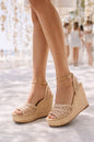Woven Platform Wedge Sandal with Ankle Strap