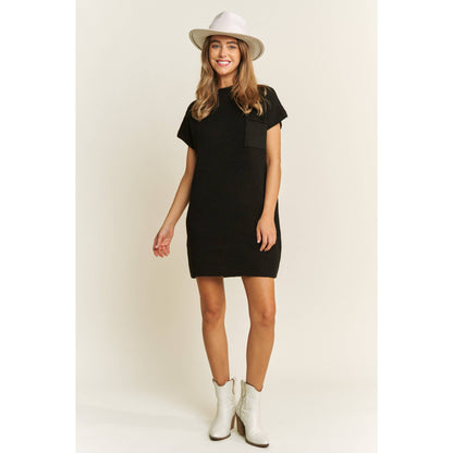 Black Classic Drop Shoulder Sweater Dress