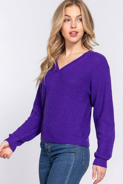 Long Sleeve V-neck Sweater