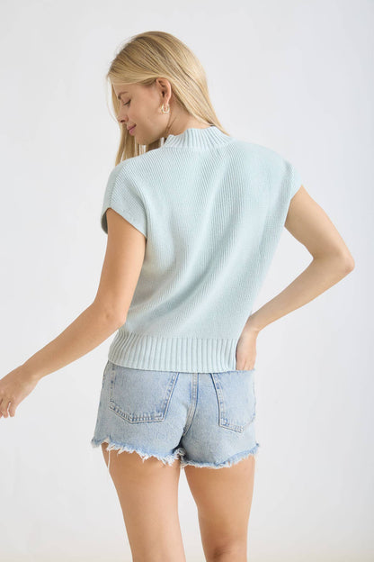 Mock Neck Knit Pullover Sweater