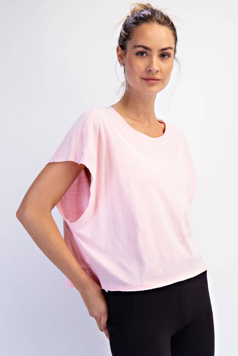 Clover Green Cotton Slub Open Back Top