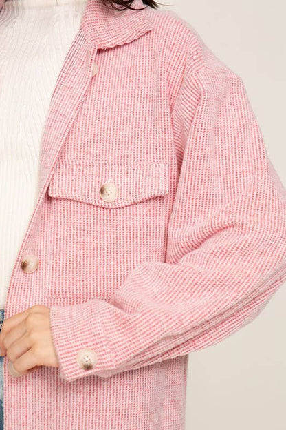 Forest Green Brushed Corded Shacket