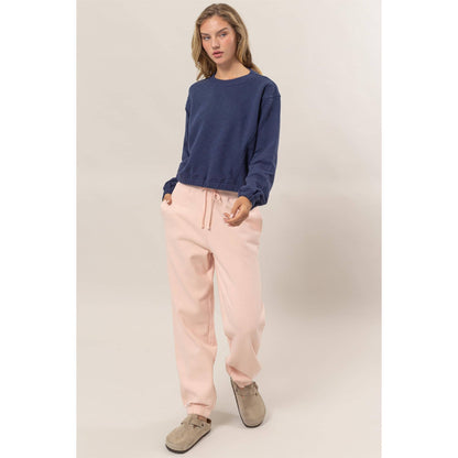 Cropped Pullover Sweatshirt