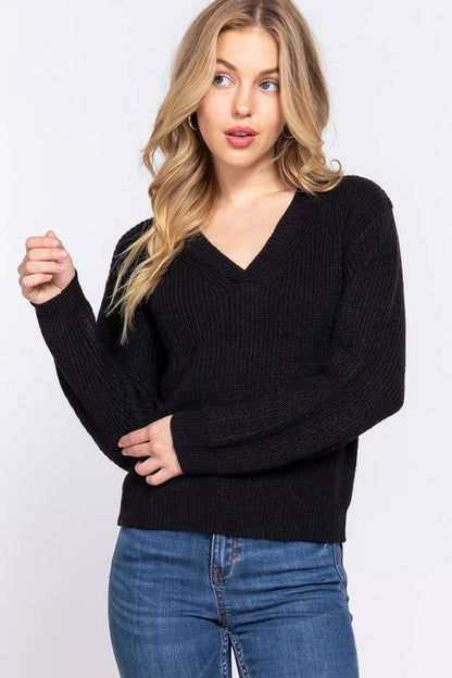 Long Sleeve V-neck Sweater