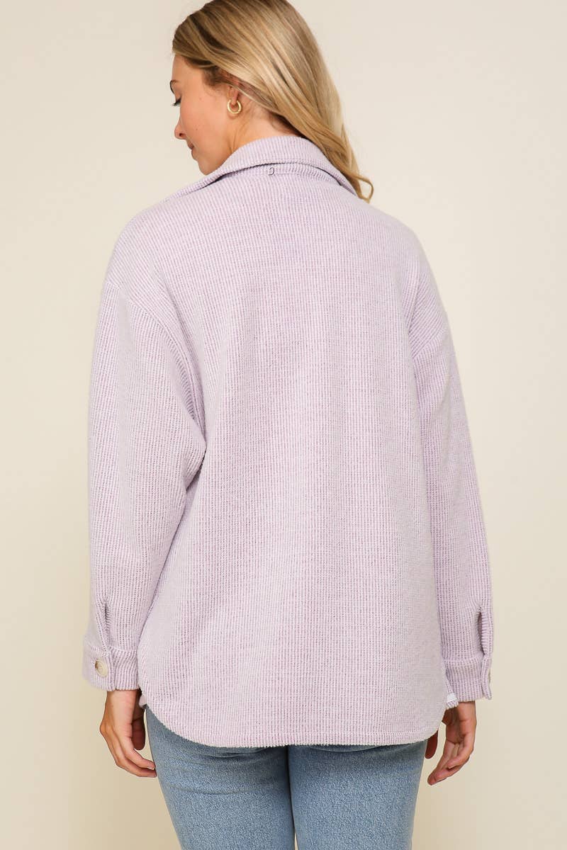 Forest Green Brushed Corded Shacket