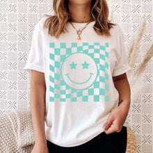 Load image into Gallery viewer, Checkered Smiley Face Tee