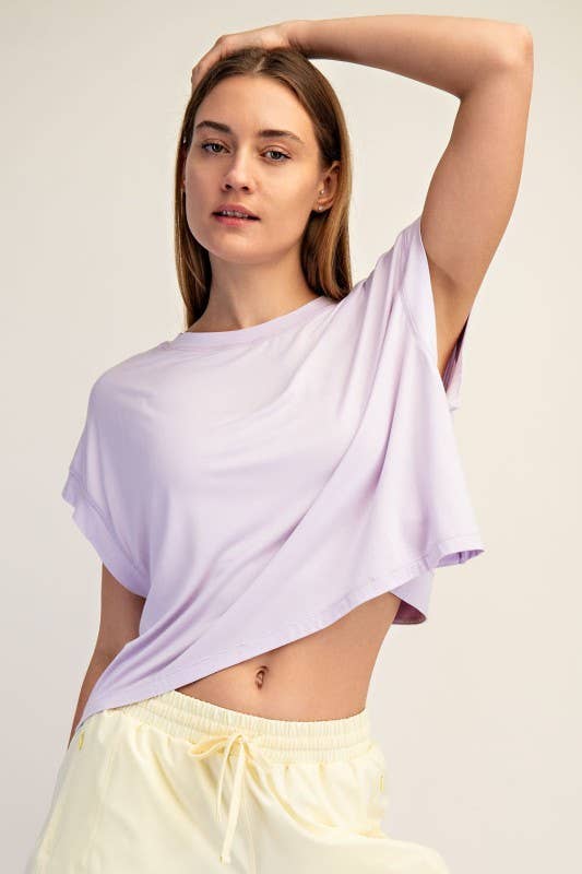 Short Sleeve Open Back Top