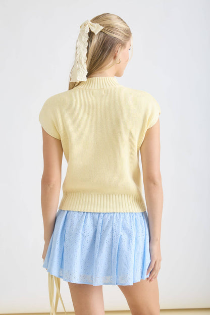 Mock Neck Knit Pullover Sweater