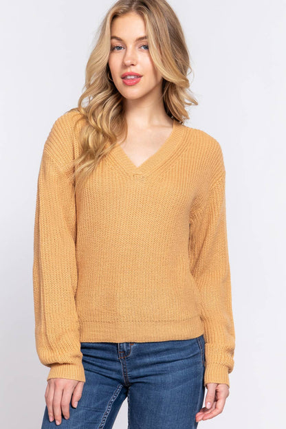Long Sleeve V-neck Sweater