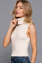 Sleeveless Turtle Neck Sweater Top