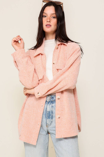 Forest Green Brushed Corded Shacket