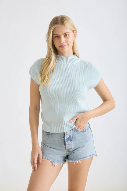 Mock Neck Knit Pullover Sweater