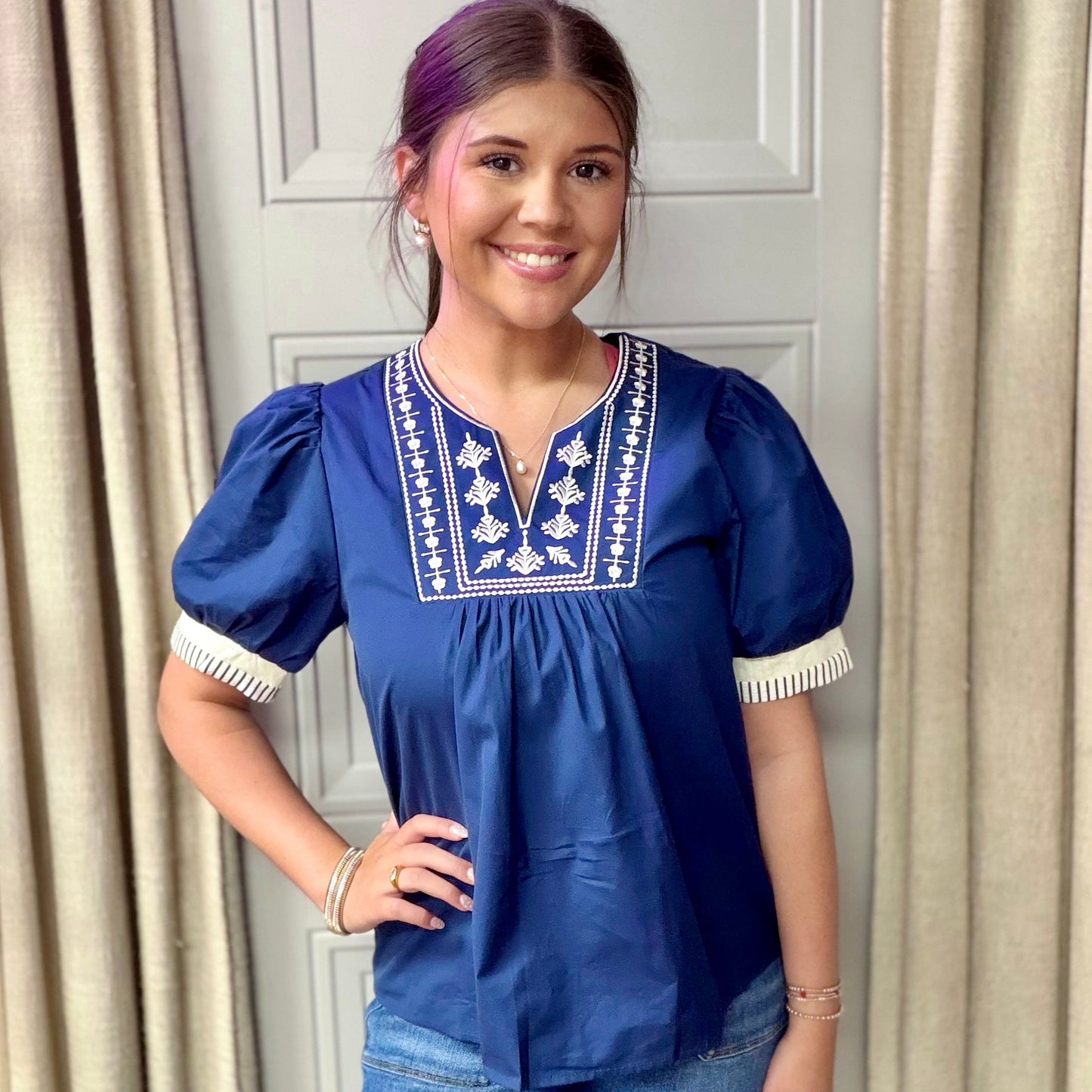 Southern Charm Embroidered Blouse