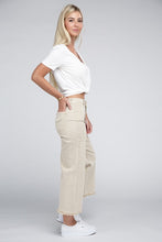 Load image into Gallery viewer, Acid Washed High Waist Frayed Hem Straight Pants