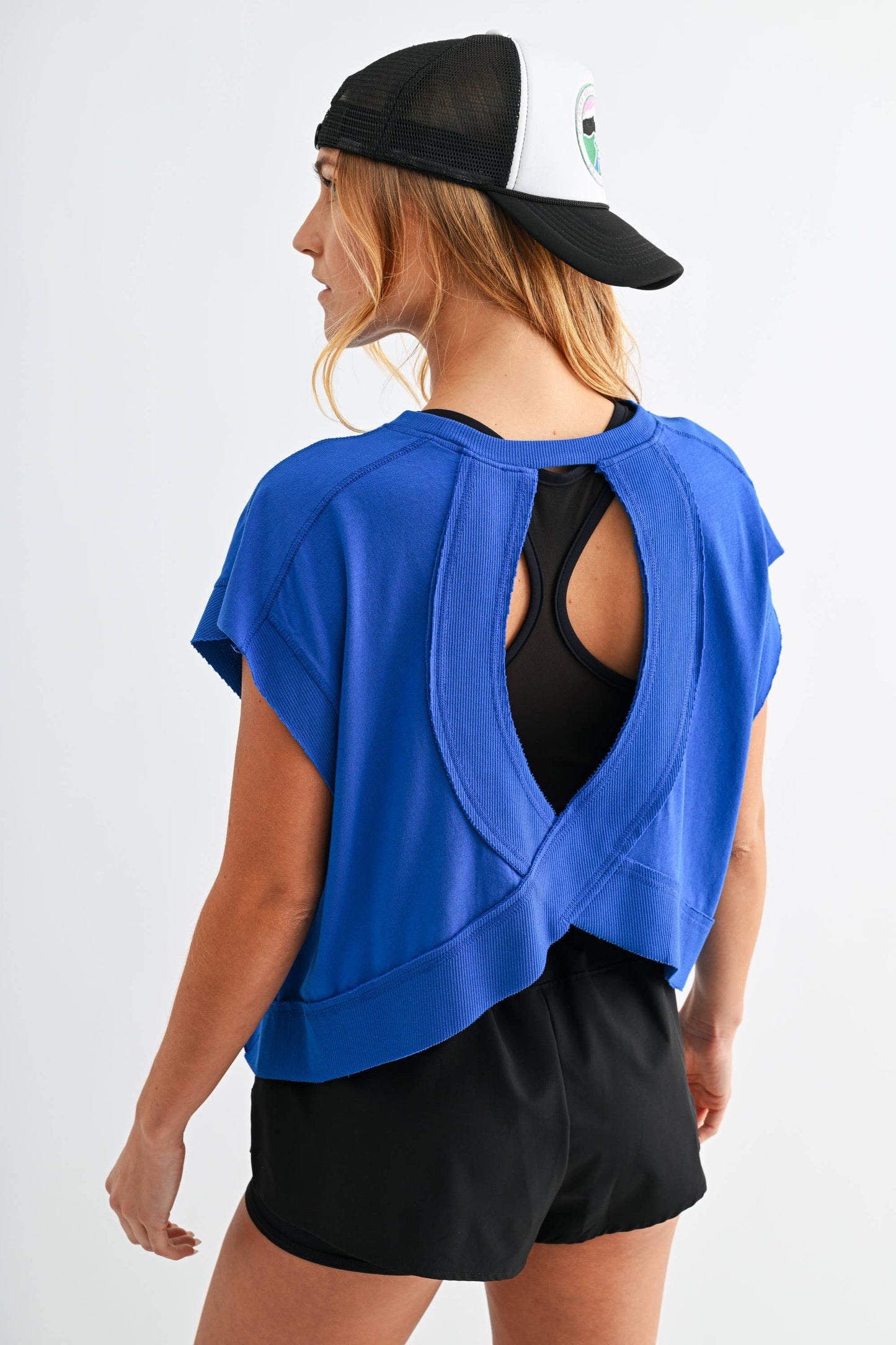 Plum Pink Open Back Pima Cotton Top