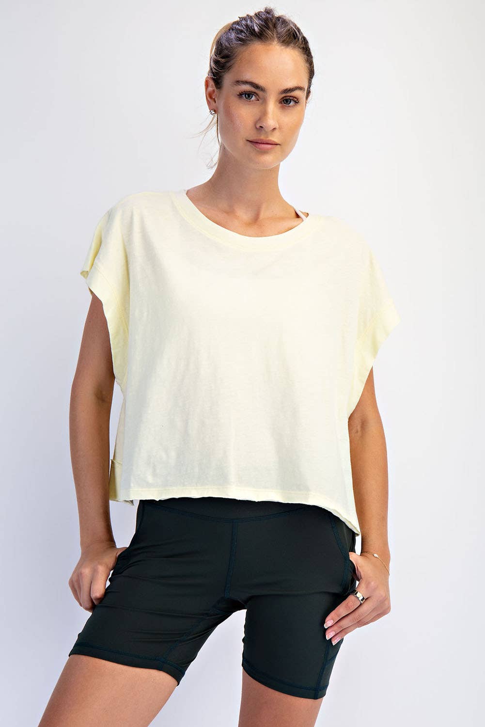 Clover Green Cotton Slub Open Back Top