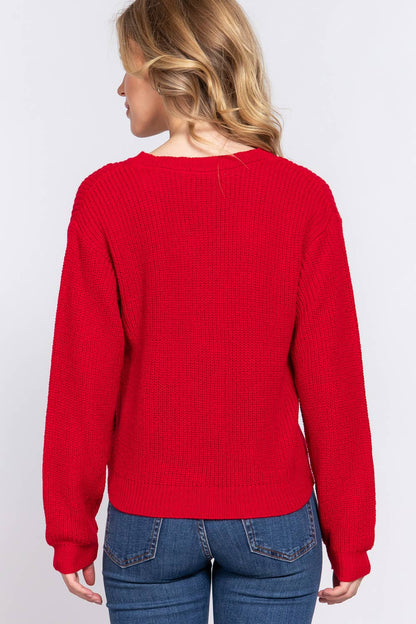 Long Sleeve V-neck Sweater