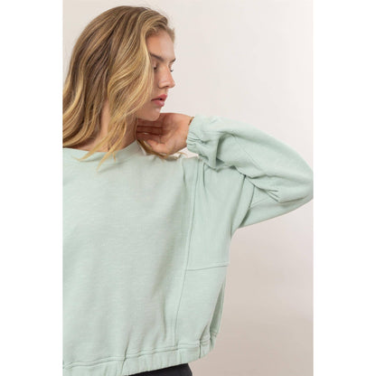 Cropped Pullover Sweatshirt
