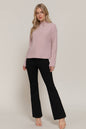 Long Sleeve Visible Overlocked Seams Detail Brushed Rib Top