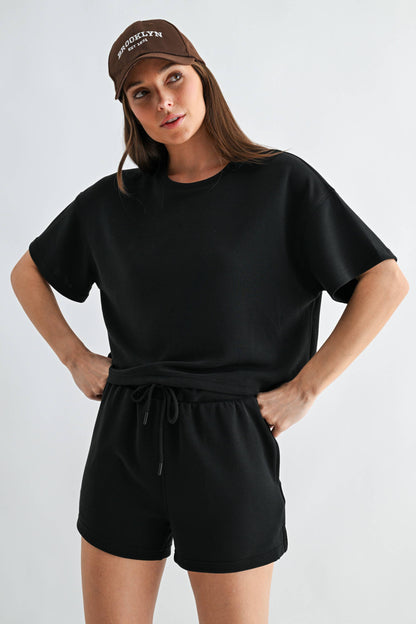 Pale Yellow Classic Shorts Set