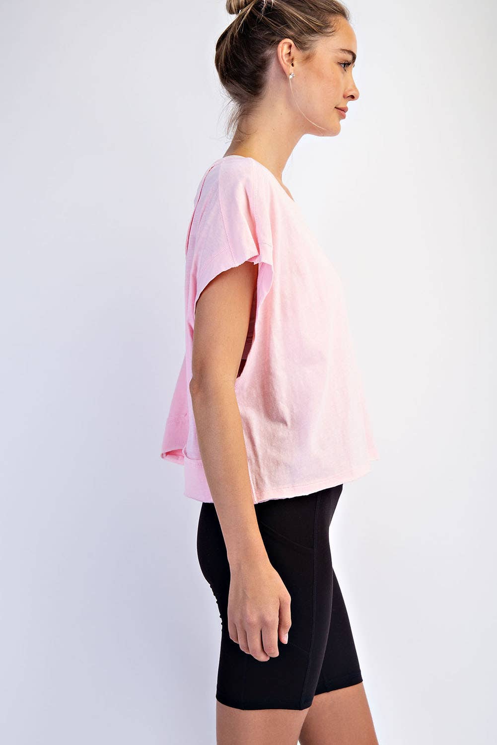 Clover Green Cotton Slub Open Back Top