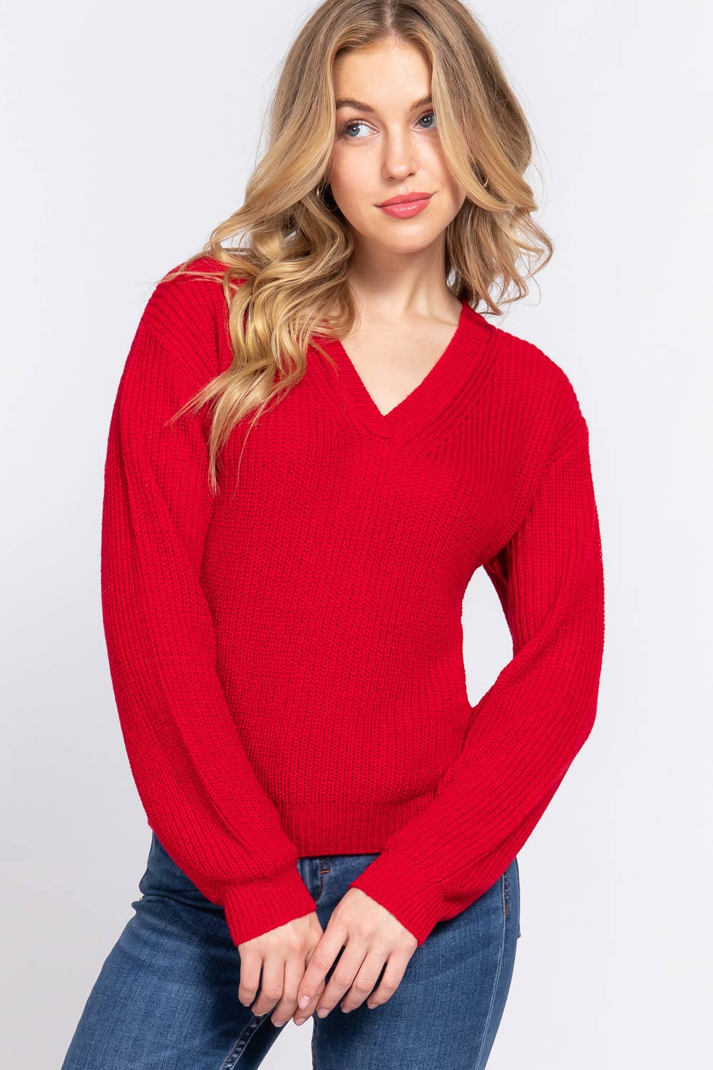 Long Sleeve V-neck Sweater