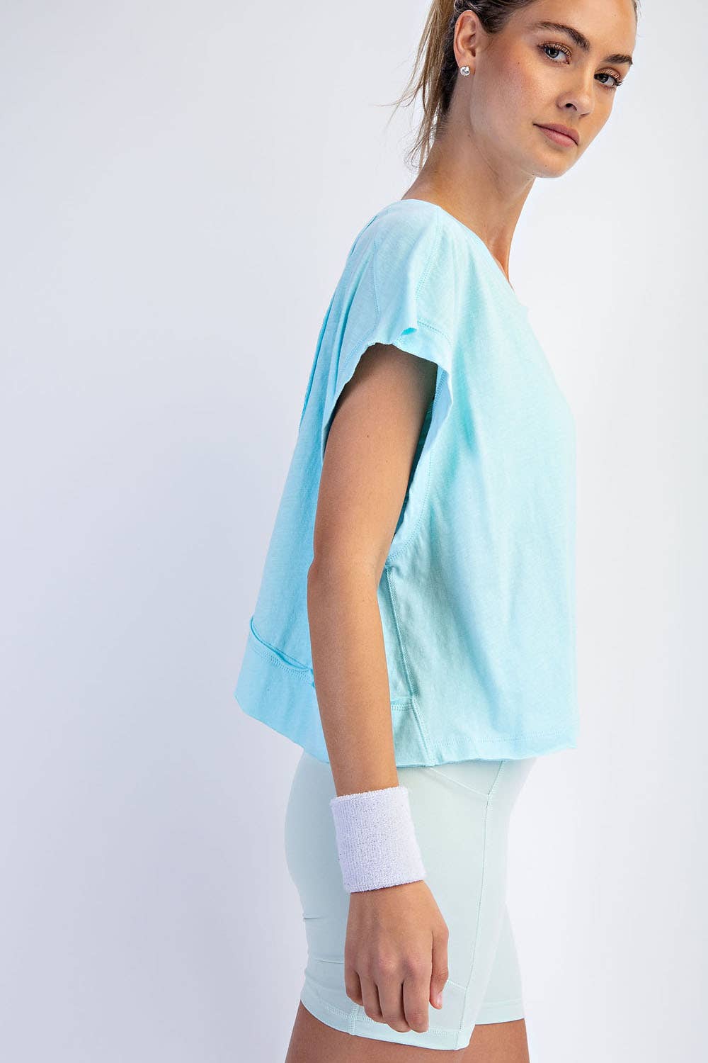 Clover Green Cotton Slub Open Back Top