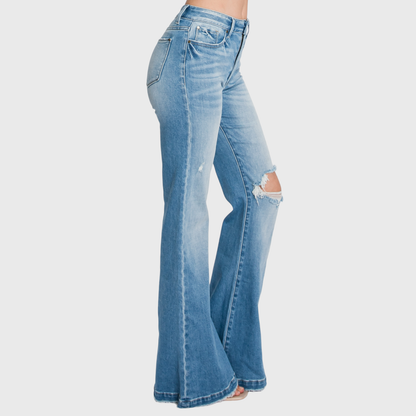 Petite Length High Rise 70's Inspired Flare Jeans