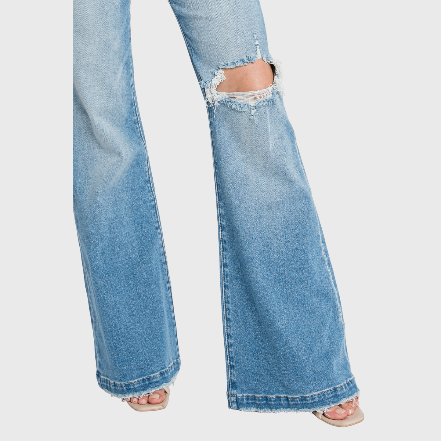 Petite Length High Rise 70's Inspired Flare Jeans