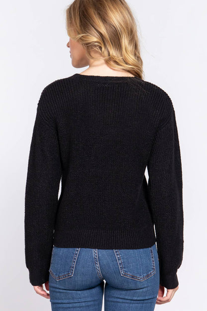 Long Sleeve V-neck Sweater