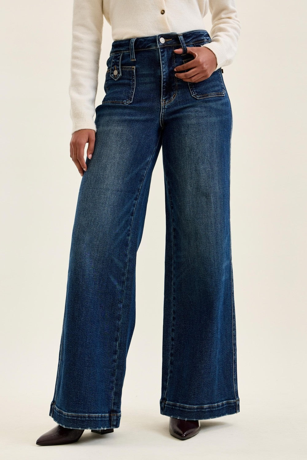 Judy Blue Lux High Waist Retro Wide Leg Jeans