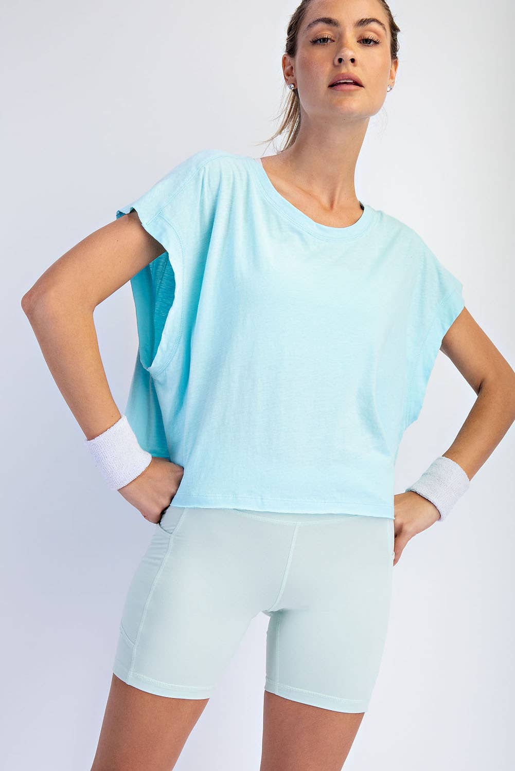 Clover Green Cotton Slub Open Back Top