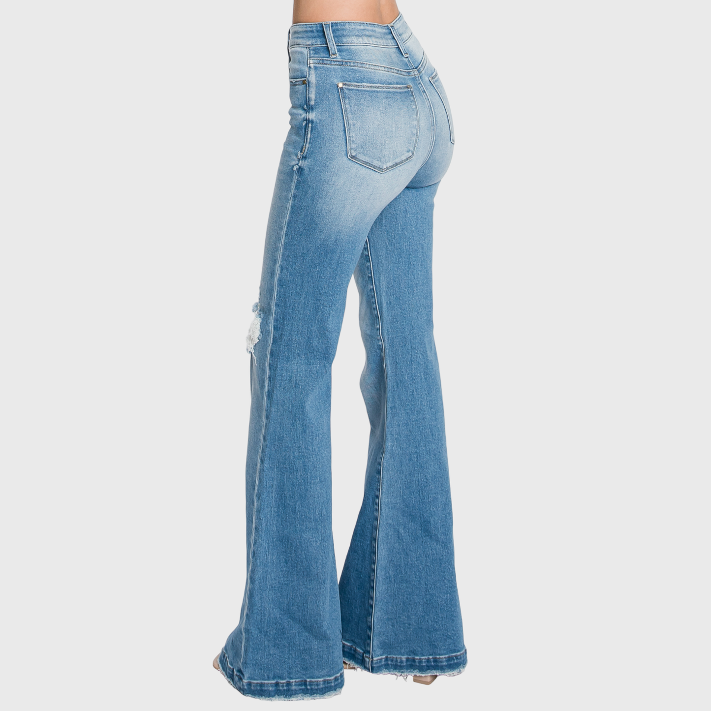 Petite Length High Rise 70's Inspired Flare Jeans