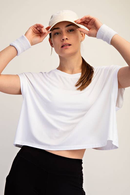 Short Sleeve Open Back Top