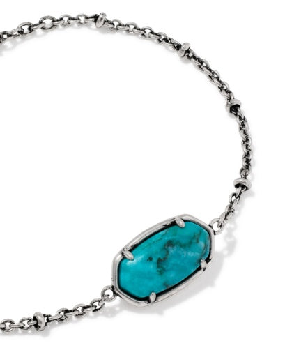 TIGER STRIPED ELAINA DELICATE CHAIN BRACELET - VINTAGE SILVER BLUE MARBLE