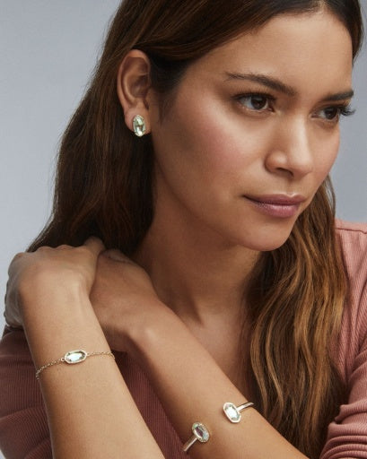 ELTON CUFF BRACELET - GOLD IRIDESCENT DRUSY