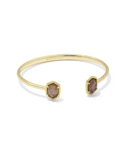 DAPHNE FRAME CUFF BRACELET - GOLD TAUPE MOTHER OF PEARL S/M