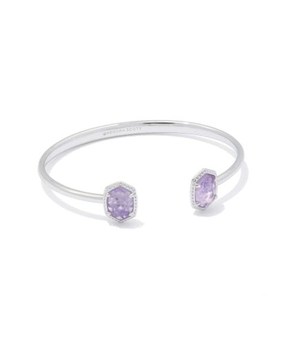 DAPHNE FRAME CUFF BRACELET - SILVER PURPLE AMETHYST S/M