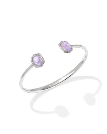 DAPHNE FRAME CUFF BRACELET - SILVER PURPLE AMETHYST S/M