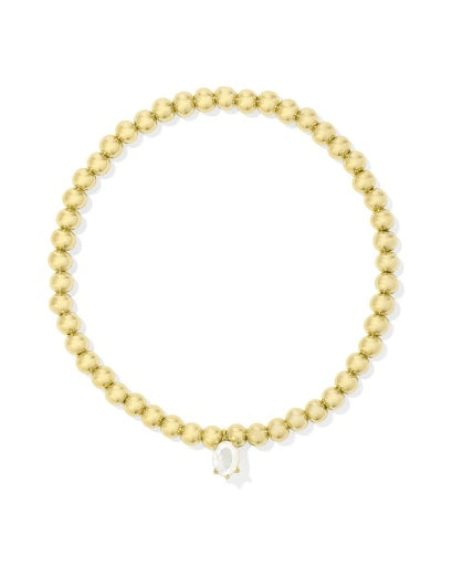 CAILIN STRETCH BRACELET - GOLD IVORY MOTHER OF PEARL