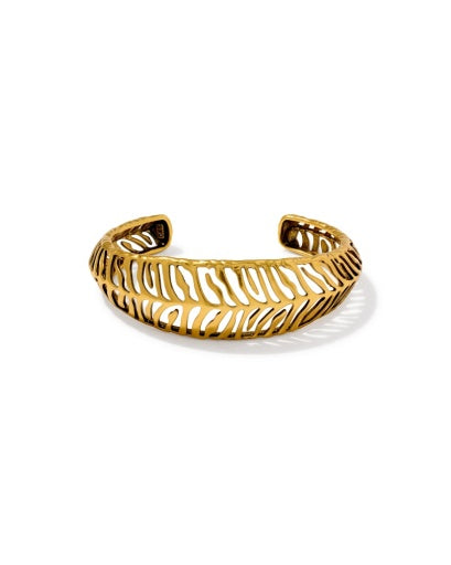 TIGER STRIPED MIKKI CUFF BRACELET - VINTAGE GOLD S/M