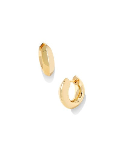 MIKKI METAL HUGGIE EARRINGS - POLISHED GOLD