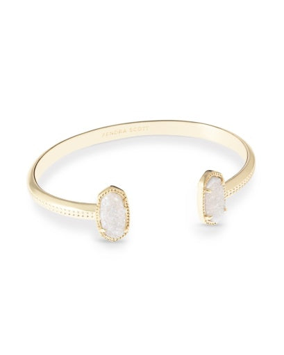 ELTON CUFF BRACELET - GOLD IRIDESCENT DRUSY