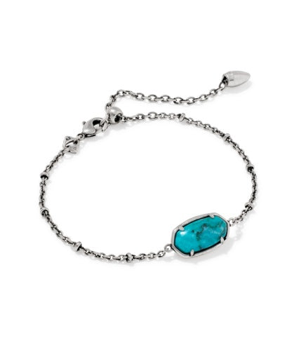 TIGER STRIPED ELAINA DELICATE CHAIN BRACELET - VINTAGE SILVER BLUE MARBLE