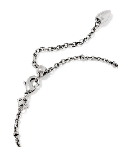 TIGER STRIPED ELAINA DELICATE CHAIN BRACELET - VINTAGE SILVER BLUE MARBLE