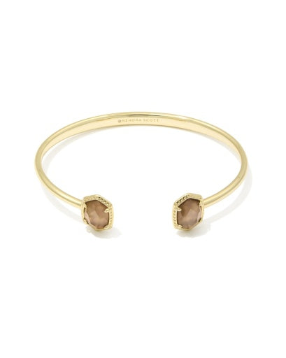 DAPHNE FRAME CUFF BRACELET - GOLD TAUPE MOTHER OF PEARL S/M