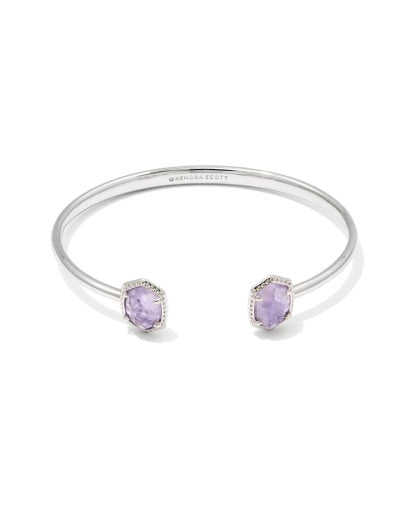DAPHNE FRAME CUFF BRACELET - SILVER PURPLE AMETHYST S/M
