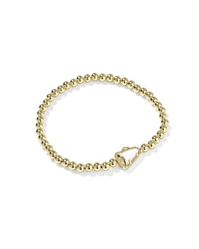 CHEER STRETCH BRACELET - GOLD WHITE MOTHER OF PEARL