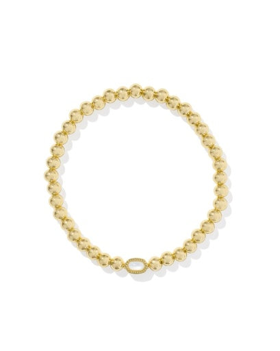 MINI ELAINA STRETCH BRACELET - GOLD IVORY MOTHER OF PEARL