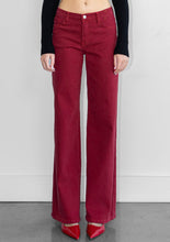 Load image into Gallery viewer, Crimson Mid Rise Wide Leg Jeans
